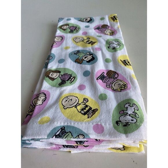 2 Pack Peanuts Snoopy Charlie Brown Gang Easter Eggs Kitchen Towels 16 X 26” NEW - Picture 11 of 14